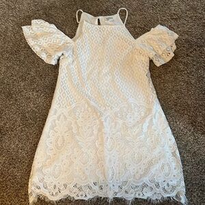 Boutique dress, white lace, size large.